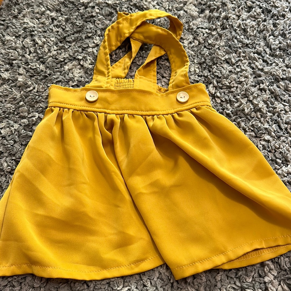 Mustard yellow overall skirt 4T